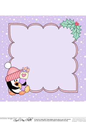 8 x 8 Christmas Pip Penguin's Stocking Insert