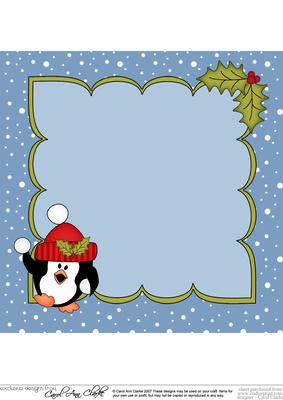 8 x 8 Christmas Snowballing Pip Penguin Insert