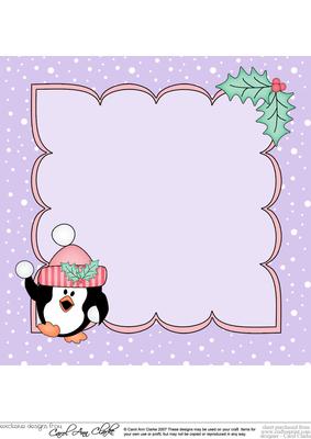 8 x 8 Christmas Snowballing Pip Penguin Insert