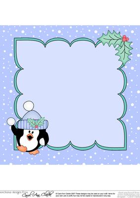 8 x 8 Christmas Snowballing Pip Penguin Insert