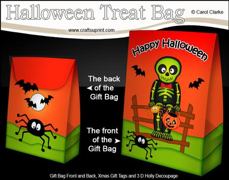 3D Little Halloween Skeleton Yorik Gift Bag Mini Kit