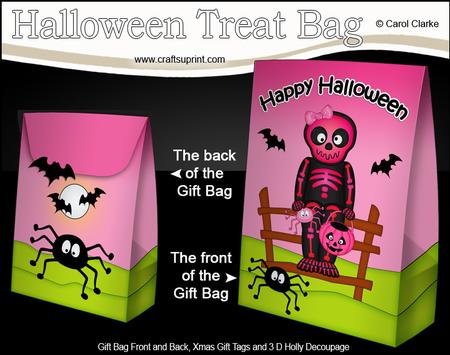 3D Little Halloween Skeleton Ulna Gift Bag Mini Kit