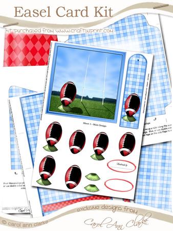 Rugby Easel Card Kit with 3D Decoupage