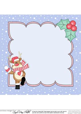8 x 8 Christmas Snowball Fight Rudolph Insert