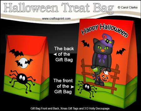 3D Little Halloween Cat Blackjack Gift Bag Mini Kit