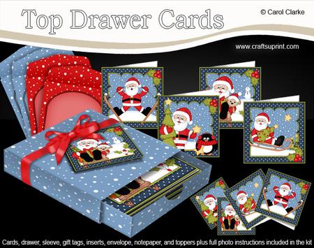 3D Christmas Santa Claus Top Drawer Cards Bumper Kit