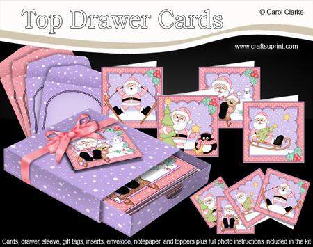 3D Christmas Santa Claus Top Drawer Cards Bumper Kit