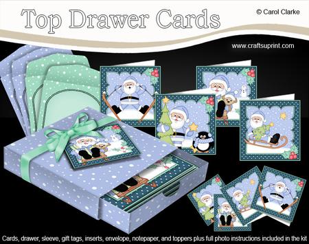 3D Christmas Santa Claus Top Drawer Cards Bumper Kit