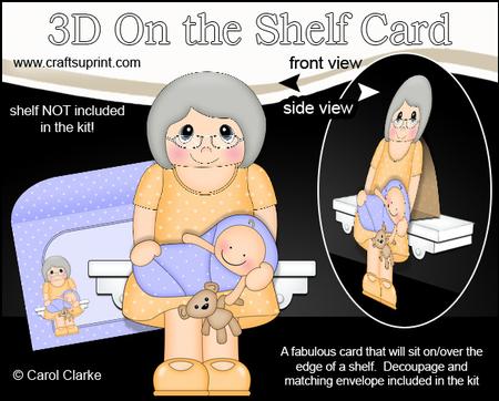3D on the Shelf Card Kit - June New Grandma of Baby Boy