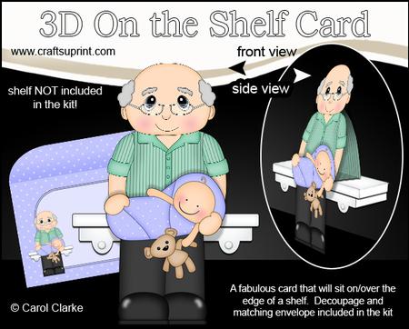 3D on the Shelf Card Kit - Edgar New Grandad of Baby Boy