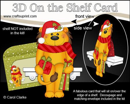 3D on the Shelf Card Kit - Christmas Lloyd Lion