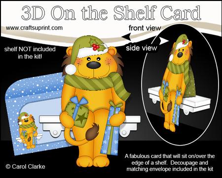 3D on the Shelf Card Kit - Christmas Lloyd Lion