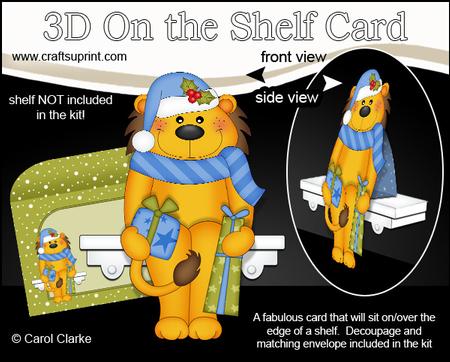 3D on the Shelf Card Kit - Christmas Lloyd Lion