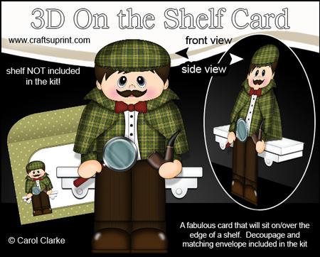 3D on the Shelf Card Kit - Little Detective Chase Hunter