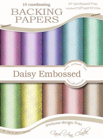 'daisy Embossed' Backing Paper Kit