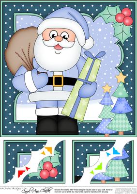8 x 8 Christmas Santa's Sack Scalloped Corner Topper
