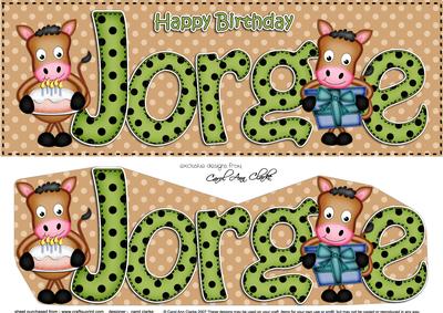 Large Dl Birthday Jorge Gigi Horse 3D Decoupage