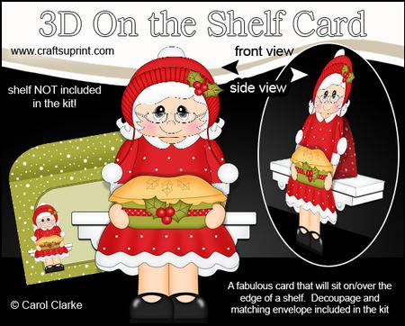 3D on the Shelf Card Kit - Christmas Mrs Claus' Mince Pie