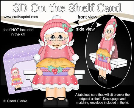 3D on the Shelf Card Kit - Christmas Mrs Claus Mince Pie