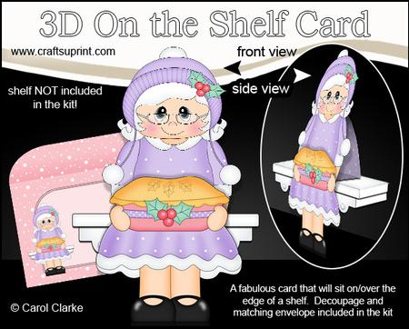3D on the Shelf Card Kit - Christmas Mrs Claus' Mince Pie