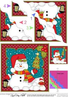 Christmas Snowman Oli's Tree Wavy Corner Side Stacker
