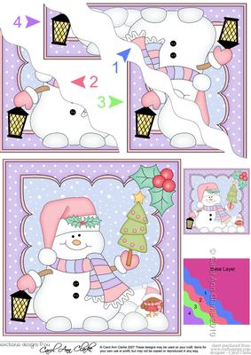 Christmas Snowman Oli's Tree Wavy Corner Side Stacker
