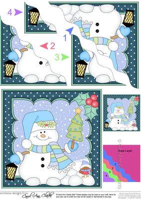 Christmas Snowman Oli's Tree Wavy Corner Side Stacker