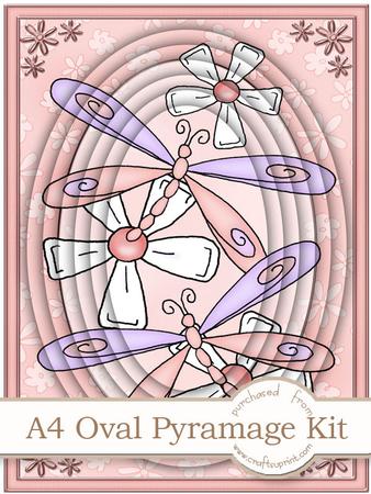 A4 Dreamy Dragonflies in Tangerine Pyramage Kit