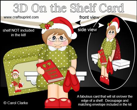 3D on the Shelf Card Kit - Little Christmas Dance Teacher