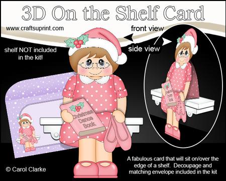 3D on the Shelf Card Kit - Little Christmas Dance Teacher