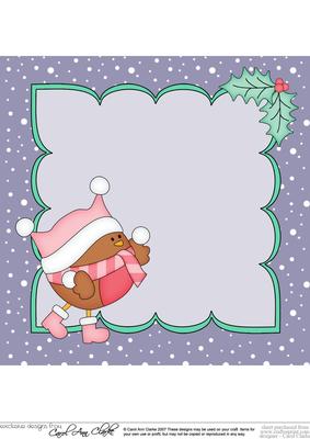 8 x 8 Christmas Bobbin Robin's Snowball Insert