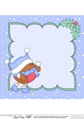 8 x 8 Christmas Bobbin Robin's Snowball Insert