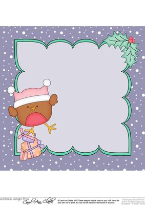 8 x 8 Christmas Bobbin Robin's Presents Insert