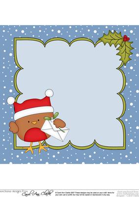 8 x 8 Christmas Bobbin Robin's Letter for Santa Insert