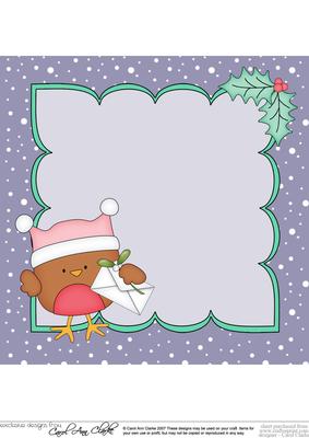 8 x 8 Christmas Bobbin Robin's Letter for Santa Insert