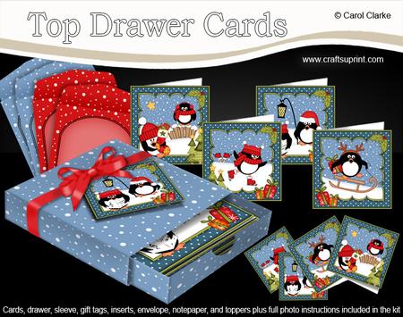 3D Christmas Pip Penguin Top Drawer Cards Bumper Kit