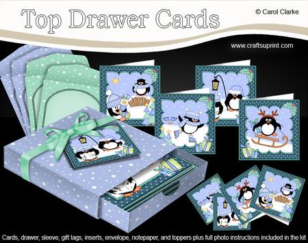 3D Christmas Pip Penguin Top Drawer Cards Bumper Kit