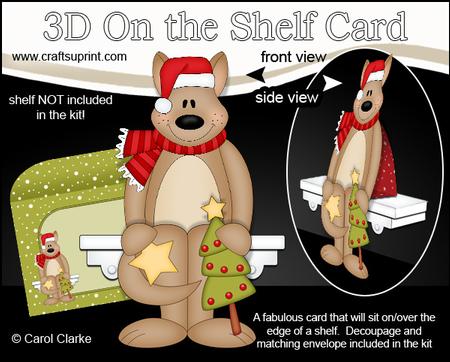 3D on the Shelf Card Kit - Little Christmas Kangaroo