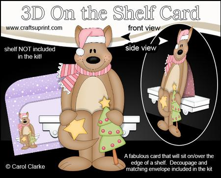 3D on the Shelf Card Kit - Little Christmas Kangaroo