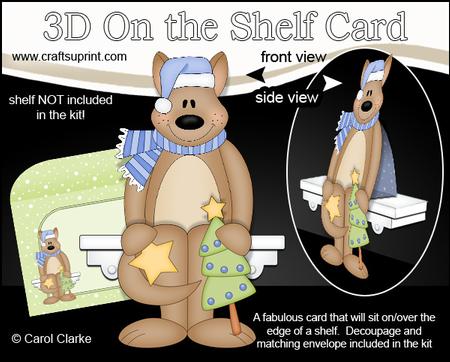 3D on the Shelf Card Kit - Little Christmas Kangaroo