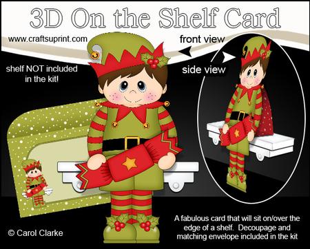 3D on the Shelf Card Kit - Little Christmas Elf's Cracker