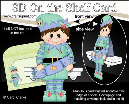 3D on the Shelf Card Kit - Little Christmas Elf's Cracker