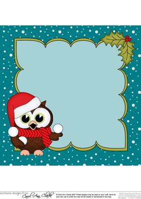 8 x 8 Christmas Little Hoot Owl's Snowball Insert