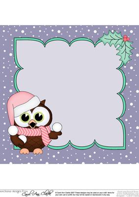 8 x 8 Christmas Little Hoot Owl's Snowball Insert