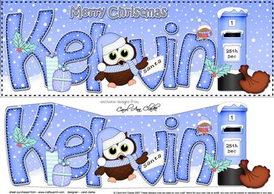 Large Dl Christmas Kelvin Owls 3D Decoupage