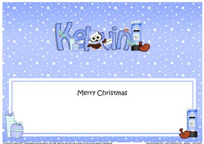 Large Dl Christmas Kelvin Owls Insert