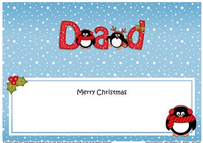 Large Dl Christmas Dad Penguins Insert