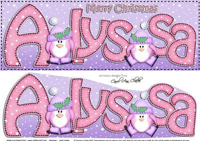 Large Dl Christmas Alyssa Penguins 3D Decoupage