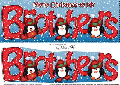 Large Dl Christmas Brothers Penguins 3D Decoupage