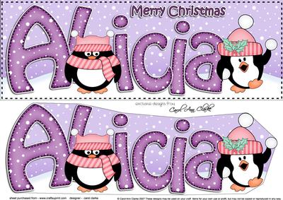 Large Dl Christmas Alicia Penguins 3D Decoupage